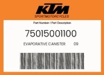 Ktm Genuine Evaporative Canister 09 - 75015001100. Fixed Price $63.65.