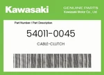 Kawasaki Genuine Cable-clutch 54011-0045. Fixed Price $39.46.